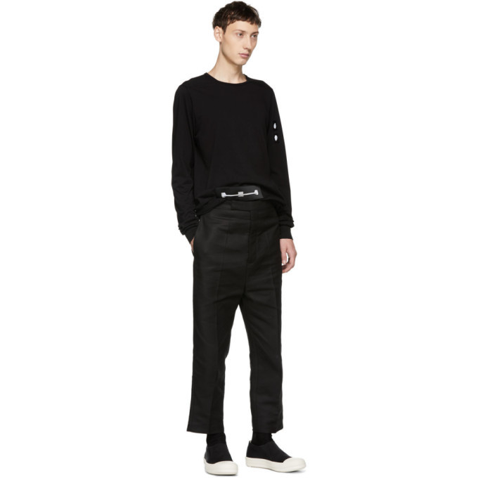 Rick Owens Drkshdw Black Patch Level Long Sleeve T-Shirt