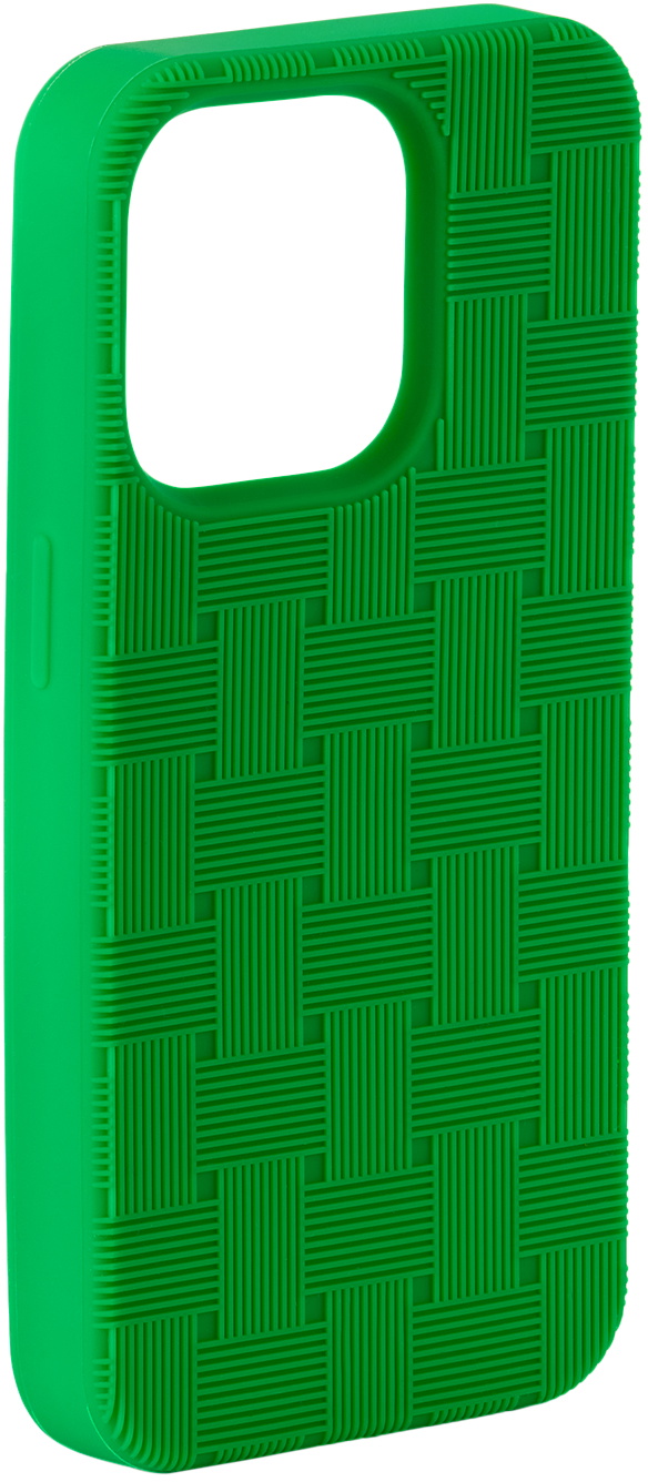 Bottega Veneta Green Intreccio iPhone 15 Pro Case