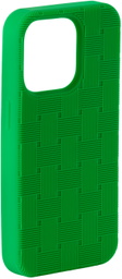 Bottega Veneta Green Intreccio iPhone 15 Pro Case