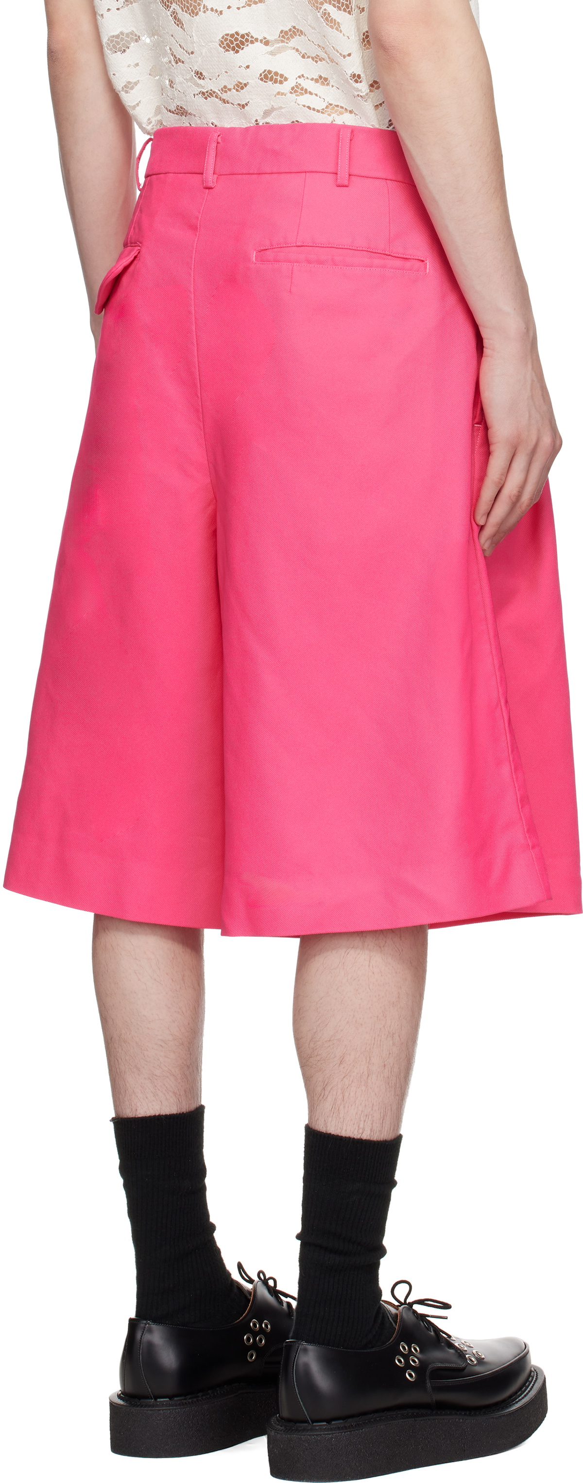 Comme des Garçons Homme Plus Pink Gabardine Medium Shorts