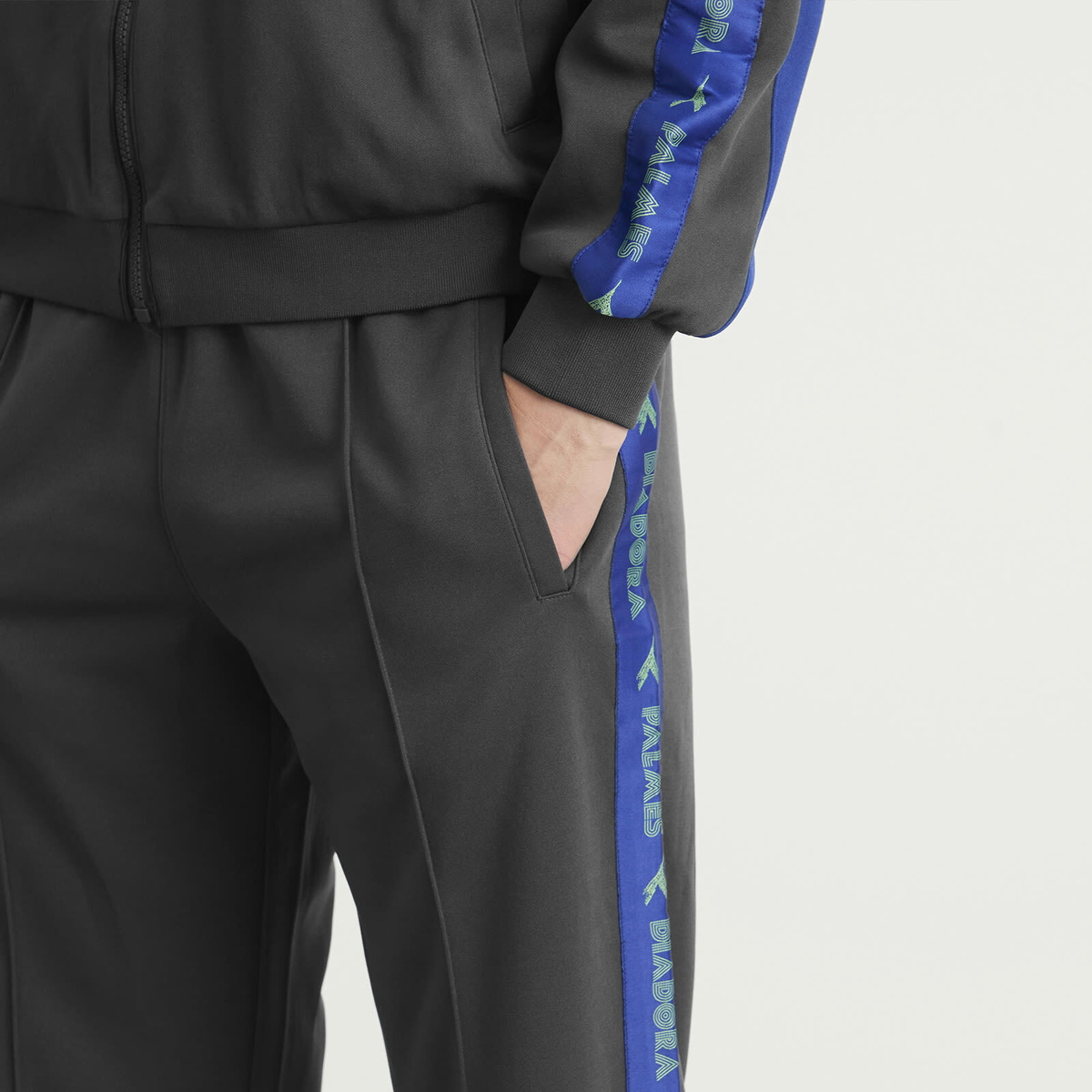 Diadora Men's Legacy Track Pant in Black Oyster