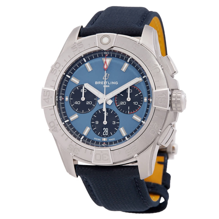 Photo: Breitling Avenger Chronograph 44mm Automatic Blue Dial Mens Watch AB0147101C1X1