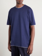 Eleventy - Giza Cotton-Jersey T-Shirt - Blue