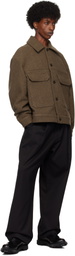Lownn Taupe Wool Cashmere Workwear Jacket