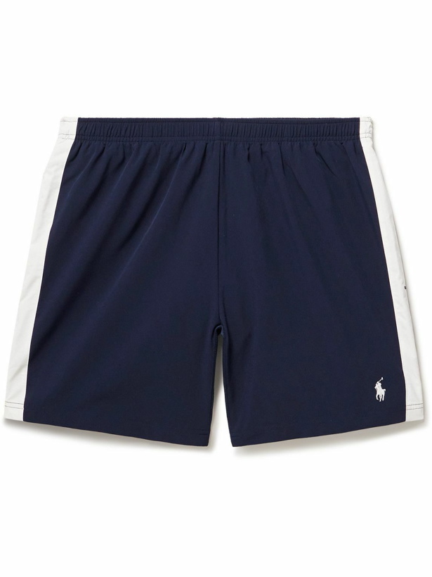 Photo: Polo Ralph Lauren - Wimbledon Logo-Embroidered Recycled-Shell Drawstring Shorts - Blue