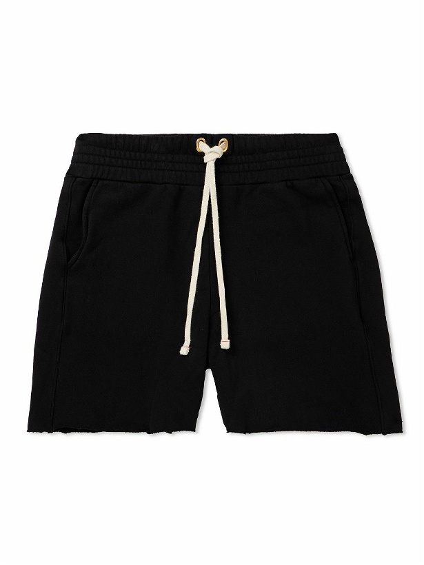Photo: Les Tien - Straight-Leg Garment-Dyed Cotton-Jersey Drawstring Shorts - Black