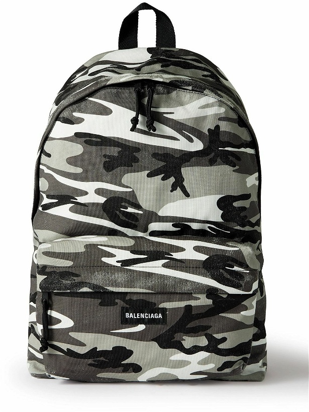 Photo: Balenciaga - Explorer Distressed Camouflage-Print Canvas Backpack