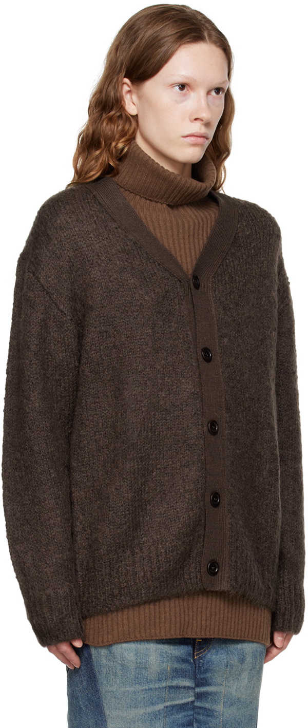 AMOMENTO Brown Grandpa Cardigan AMOMENTO