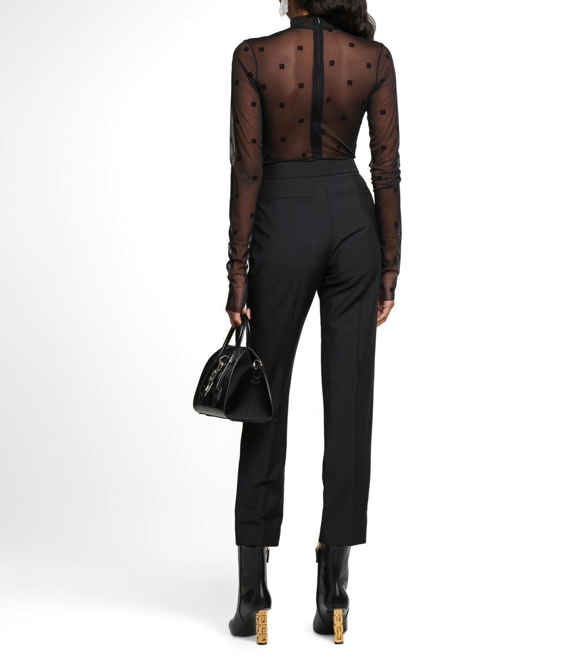 Givenchy - 4G jacquard-knit tulle bodysuit