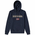 Napapijri Men's Logo Flag Hoody in Blue Marine