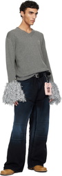 doublet Gray Cheerleading Pompon Sweater