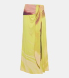 Simkhai Anika printed draped midi skirt