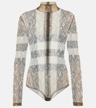 Burberry Checked lace bodysuit