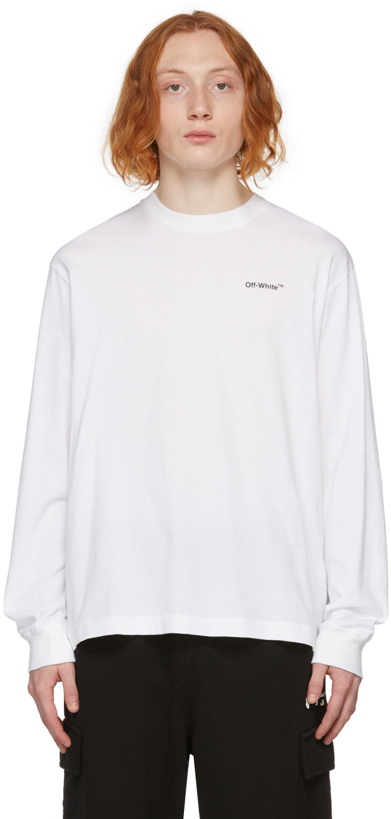 Photo: Off-White White Caravaggio Arrow Long Sleeve T-Shirt