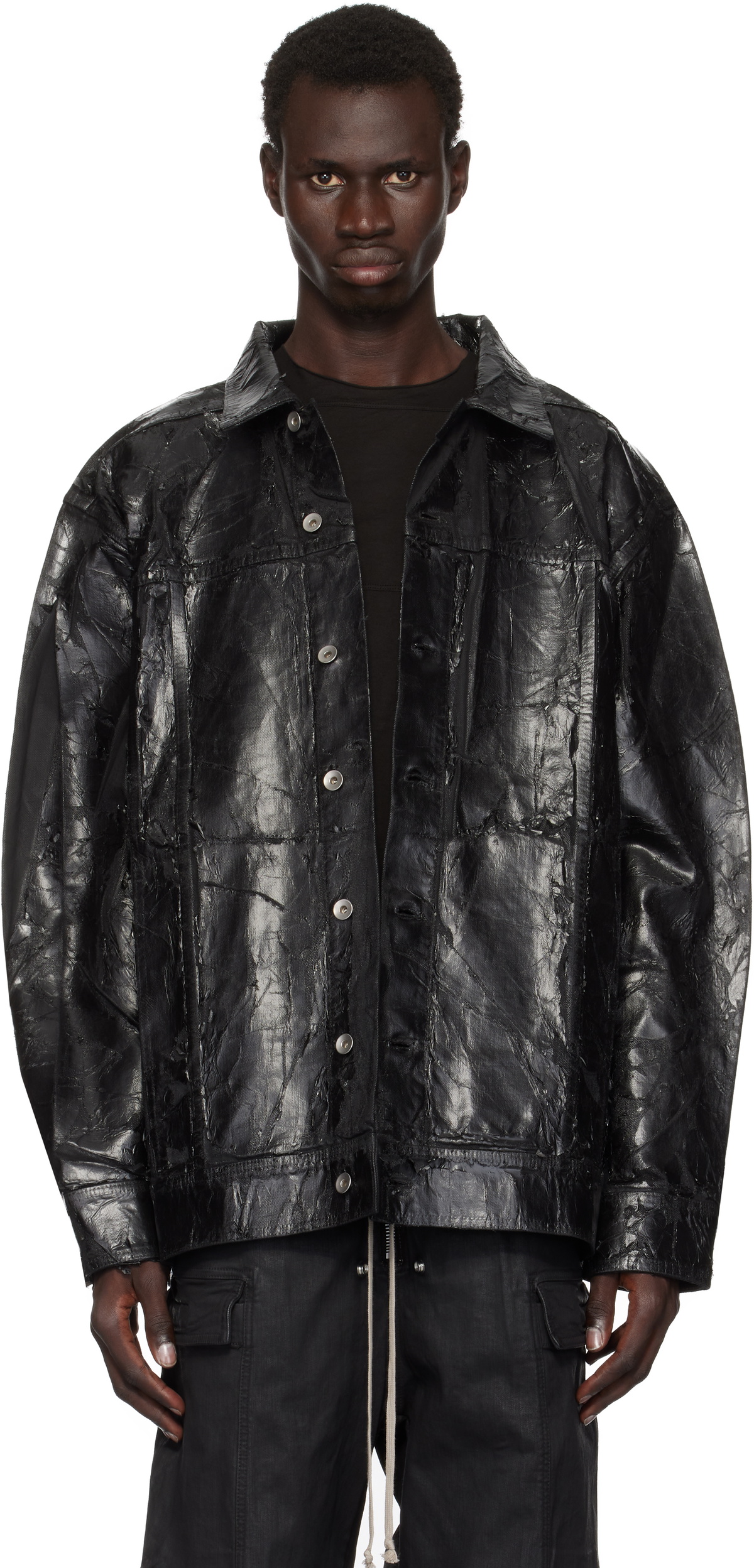 Rick Owens DRKSHDW Black Porterville Jumbo Worker Denim Jacket