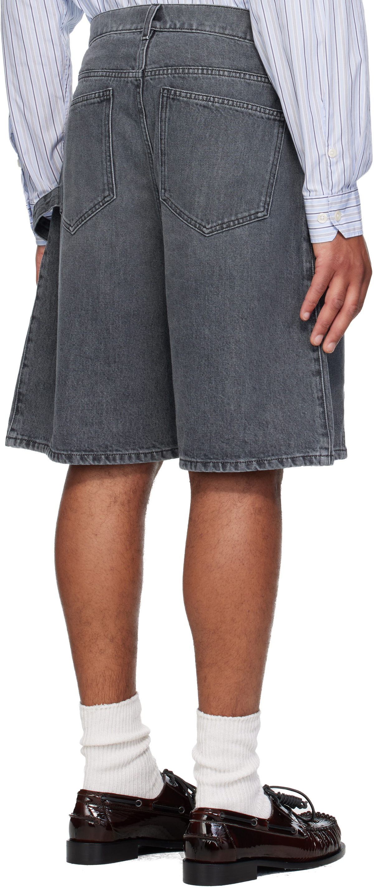 JW Anderson Gray Twisted Workwear Denim Shorts
