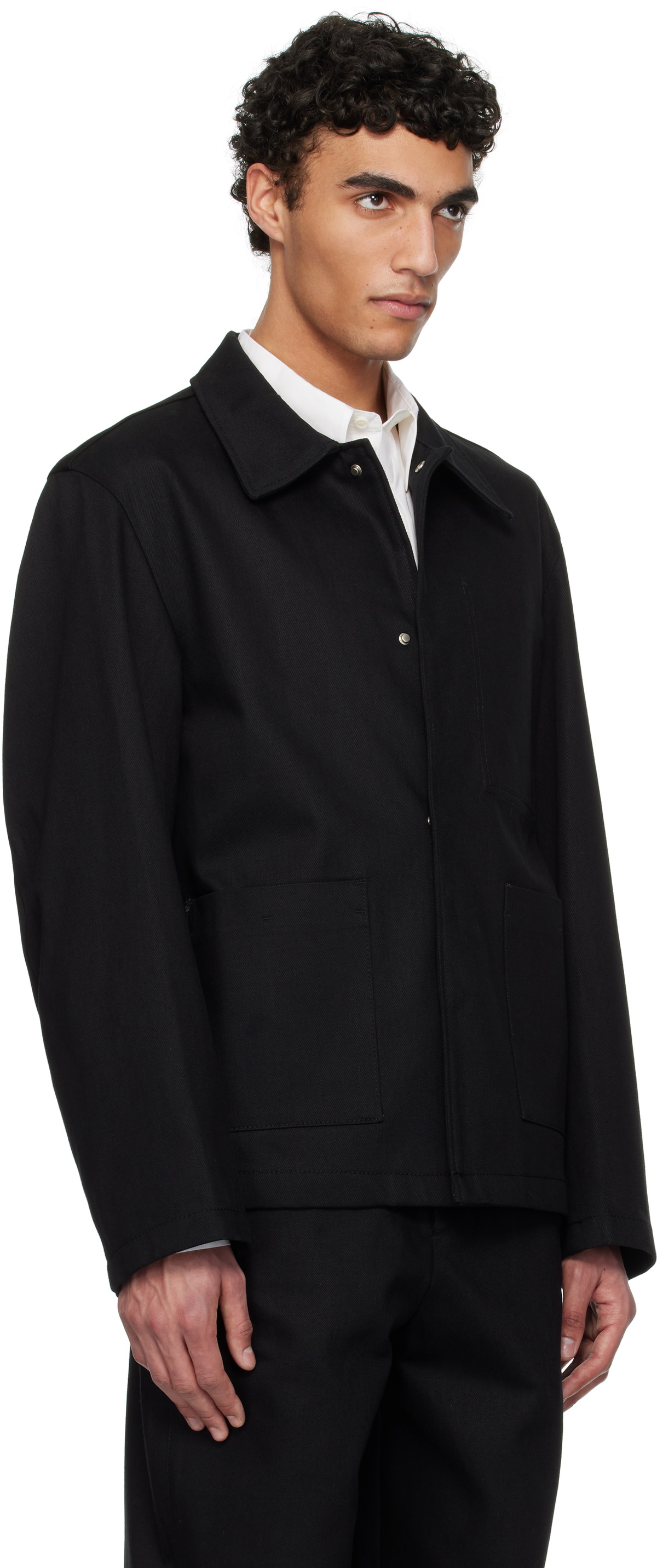 AMOMENTO Black Pocket Denim Jacket