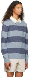 Polo Ralph Lauren Blue Striped Wool Rugby Sweater