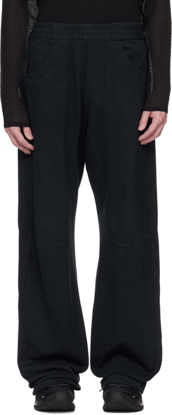 Photo: Omar Afridi Navy Knee Darted Flare Sweatpants