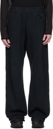 Omar Afridi Navy Knee Darted Flare Sweatpants