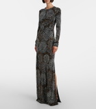 Rabanne Embellished caped gown