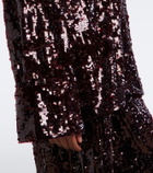 Erdem Floral-appliqué sequined shirt