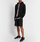 Burberry - Logo-Print Striped Loopback Cotton-Jersey Hoodie - Black