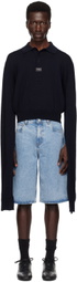 Coperni Navy Knotted Sleeves Polo