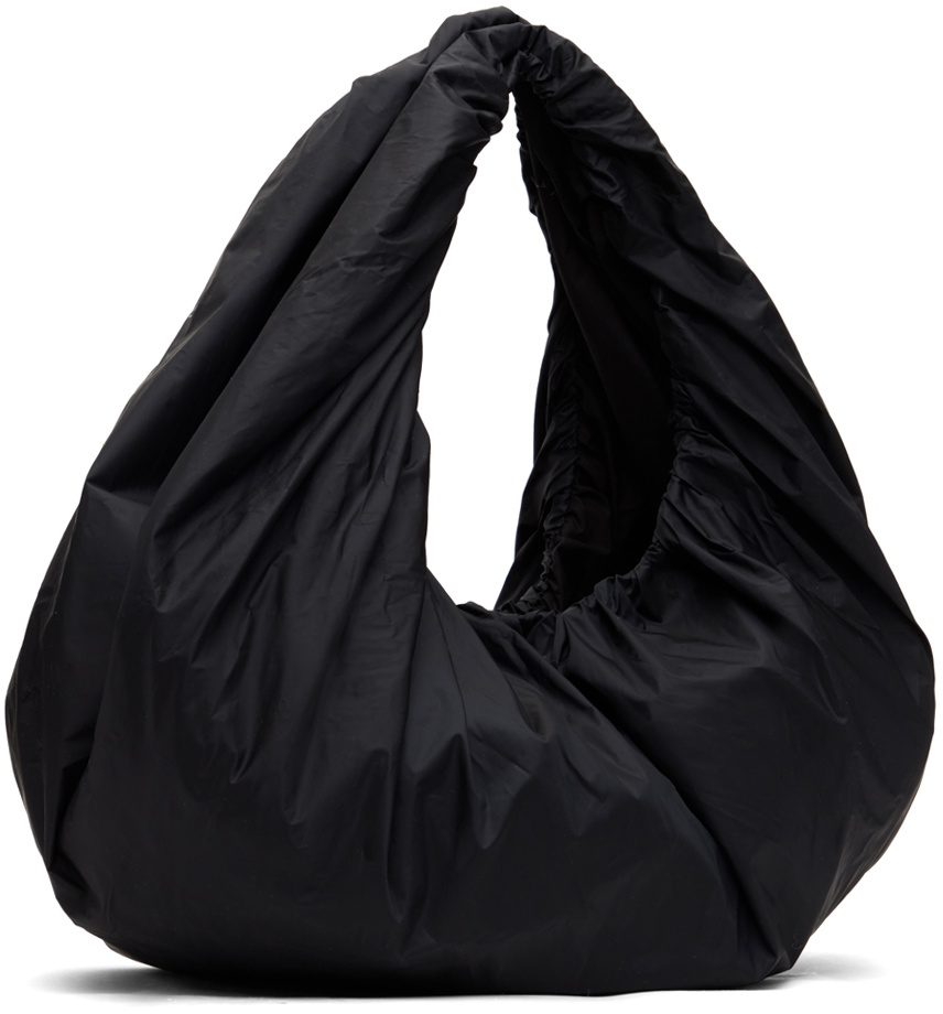 AMOMENTO Black Shirring Tote