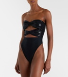 Adriana Degreas Cutout sequined swimsuit