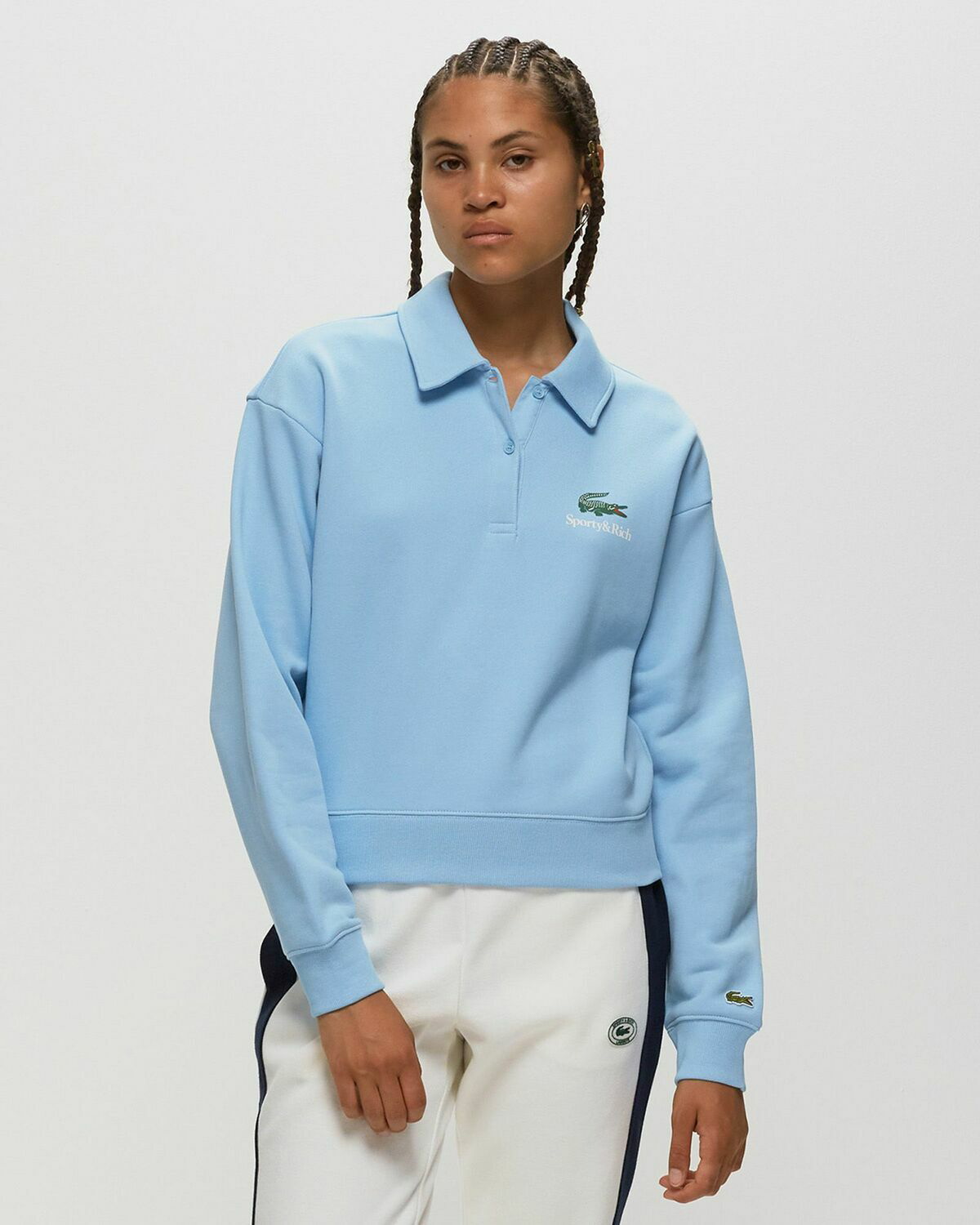 上品な & Sporty Rich Rich & Sporty Zips Half Blue Polo Serif Lacoste トップス