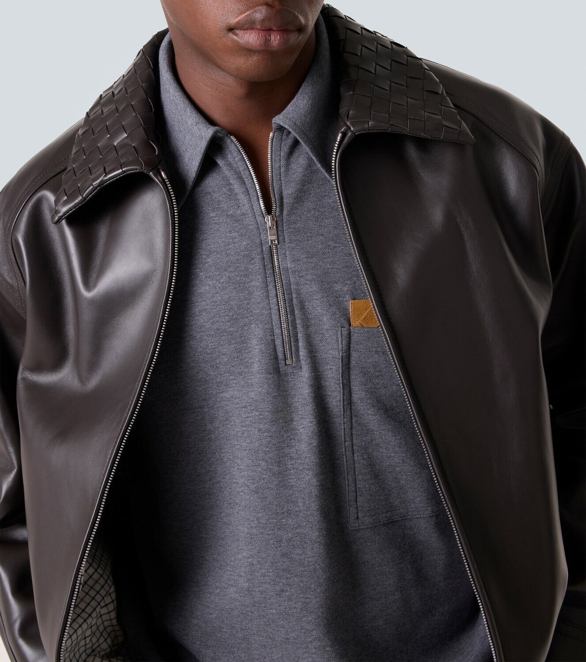 Bottega Veneta Intrecciato leather jacket