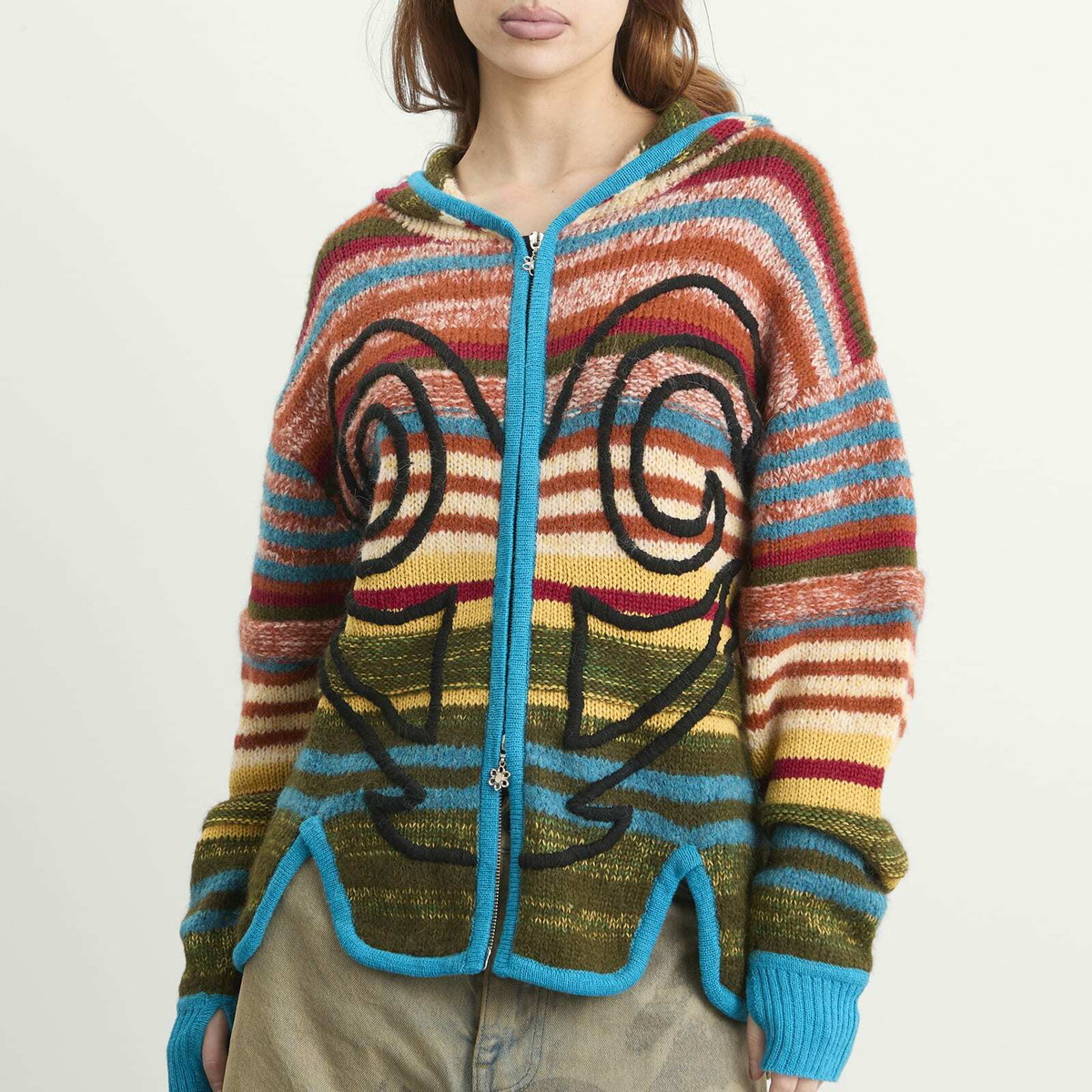 Paolina Russo Women's Knitted Hoodie in Rainbow