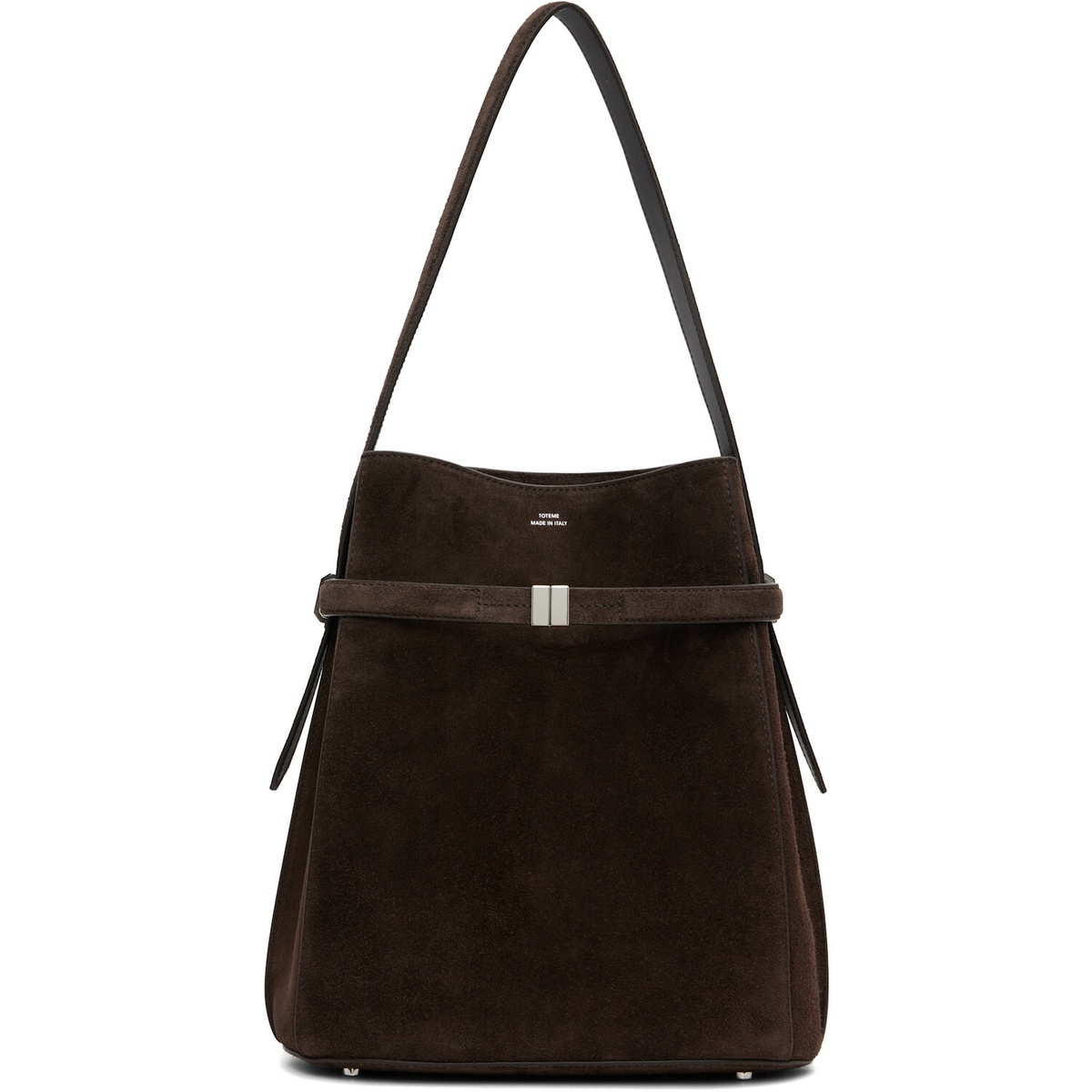 TOTEME Brown Belted Suede Bucket Bag