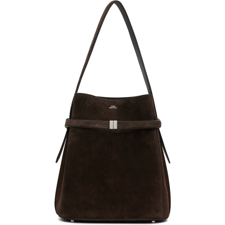 Photo: TOTEME Brown Belted Suede Bucket Bag