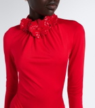 David Koma Draped floral-appliqué gown