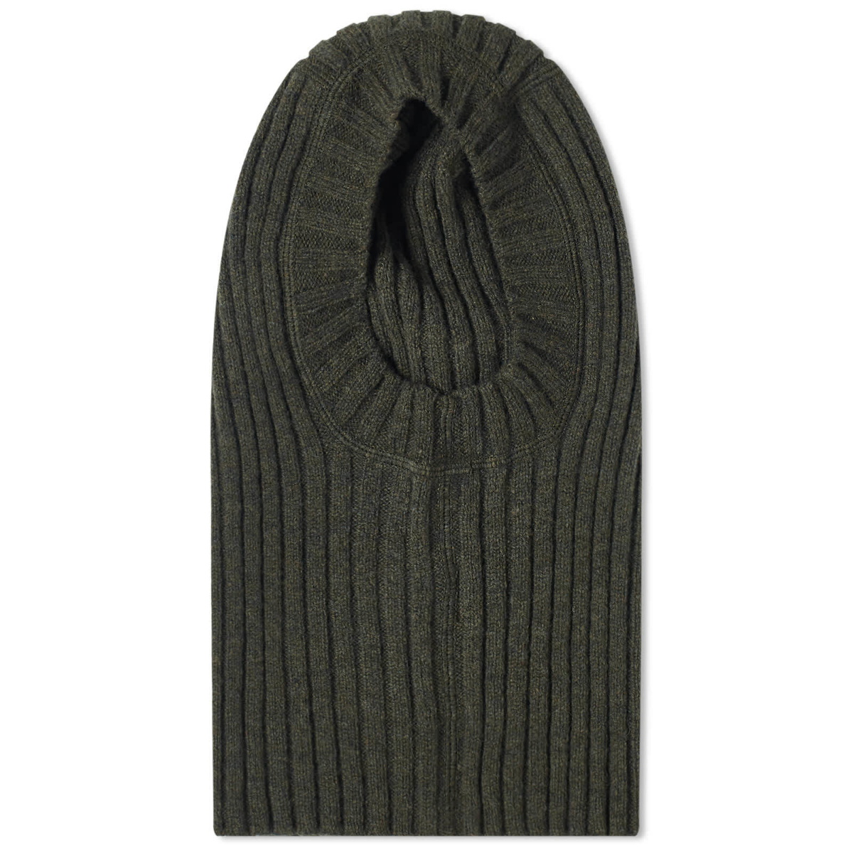Photo: MHL by Margaret Howell Men's Ribbed Balaclava in Seaweed