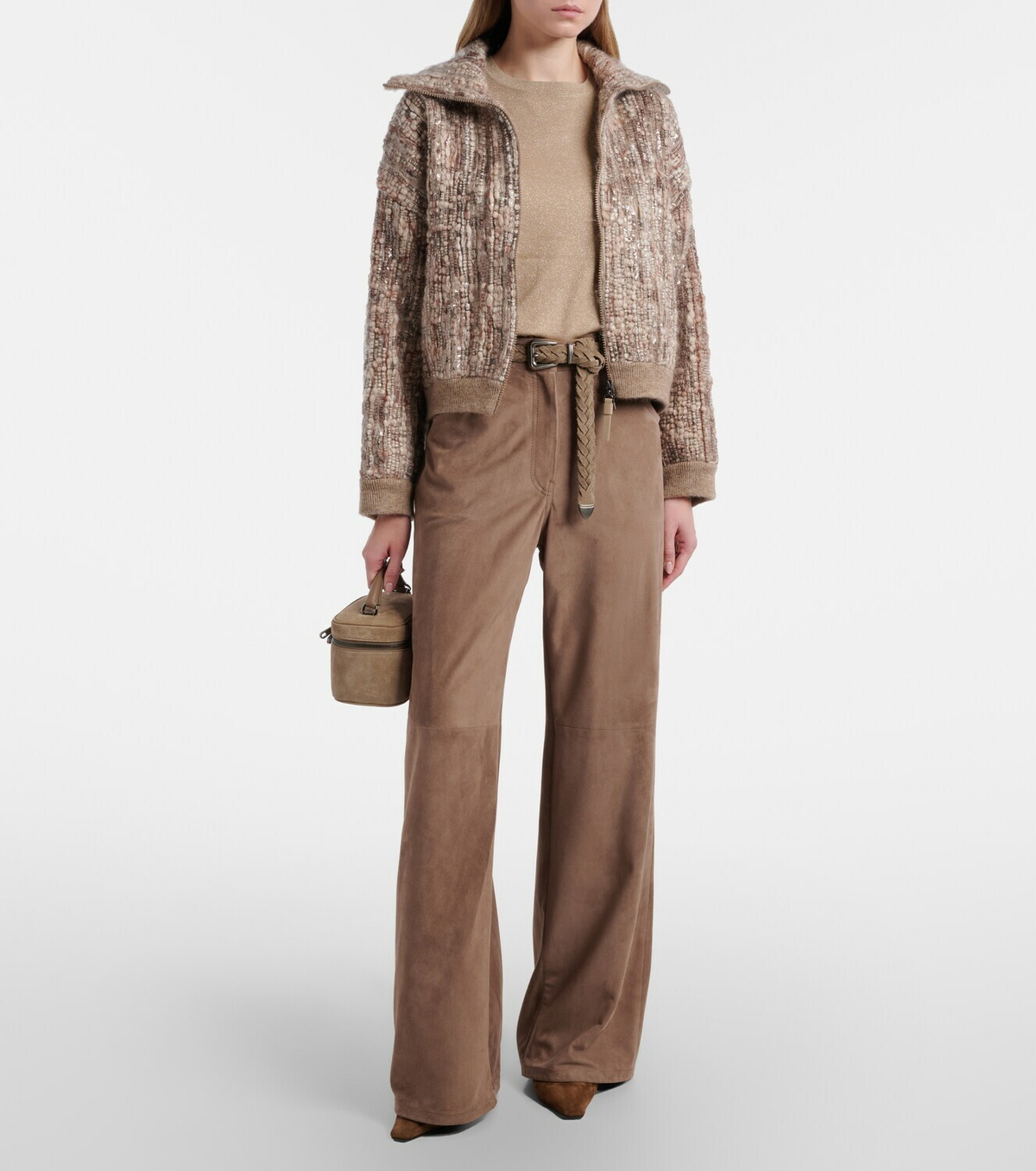 Brunello Cucinelli Lurex® cashmere and silk-blend T-shirt
