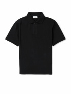 SAINT LAURENT - Logo-Embroidered Cotton-Blend Piqué Polo Shirt - Black