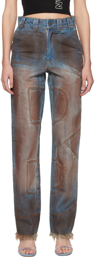BARRAGÁN Brown Spiral Cutout Jeans BARRAGAN 