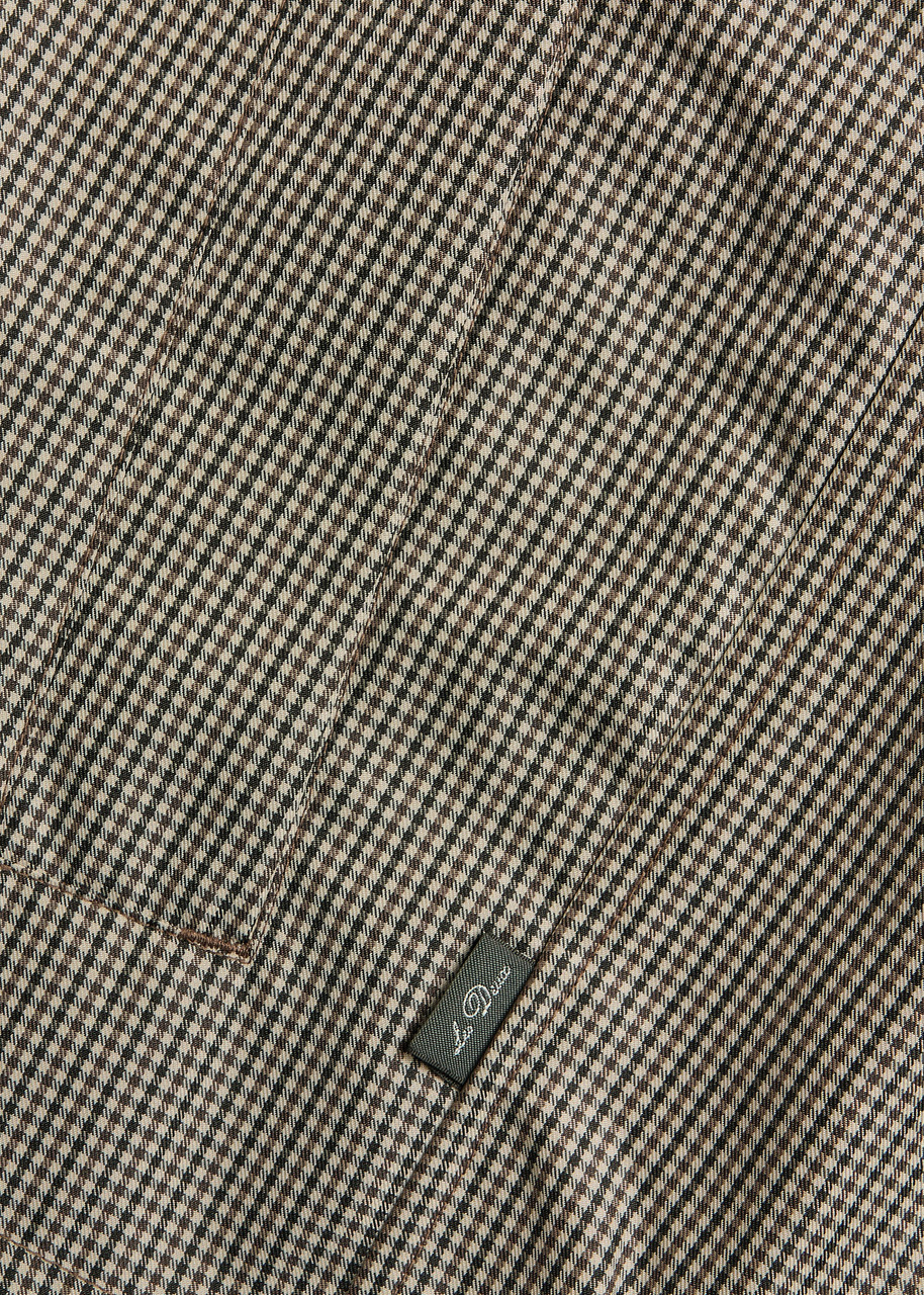 Les Deux Checked Woven Jacket Beige
