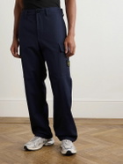Stone Island - Straight-Leg Cotton-Canvas Cargo Trousers - Blue
