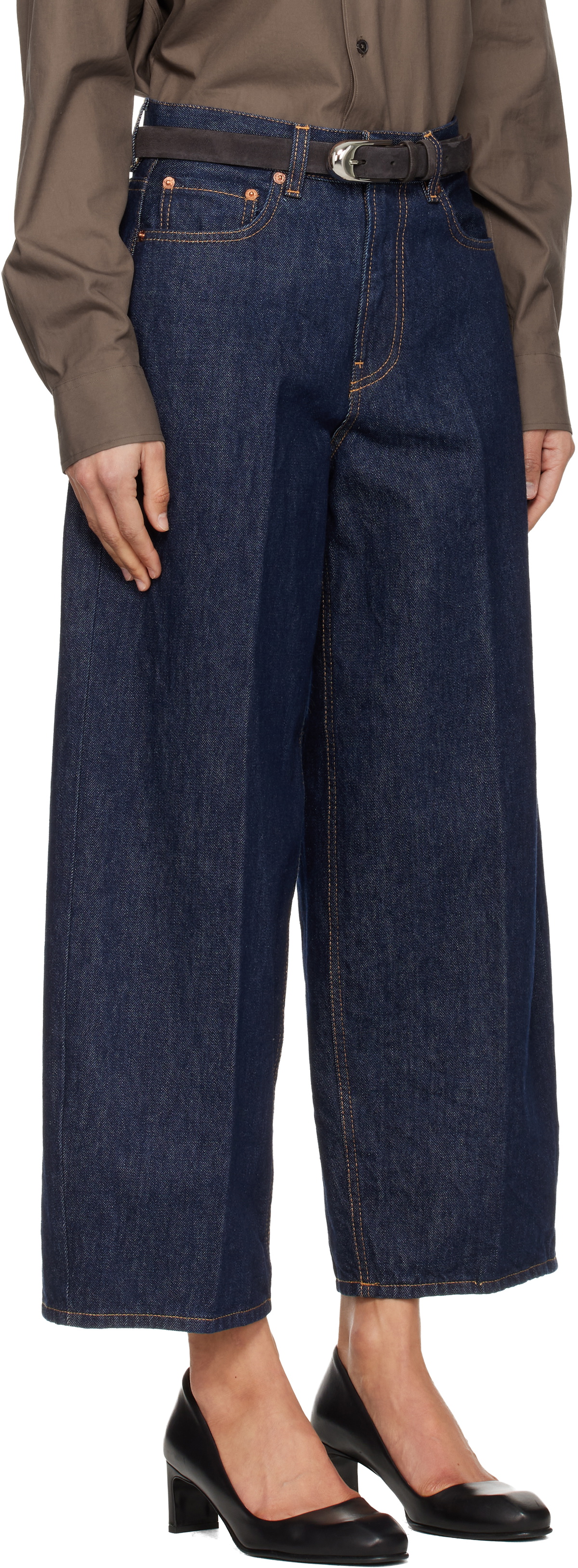 6397 Blue Cropped Roomy Jeans