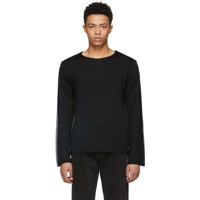 Photo: Comme des Garçons Shirt Black and Grey Wool Sweater 