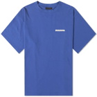 Balenciaga Men's Reverse Back Logo T-Shirt in Indigo/Dirty White