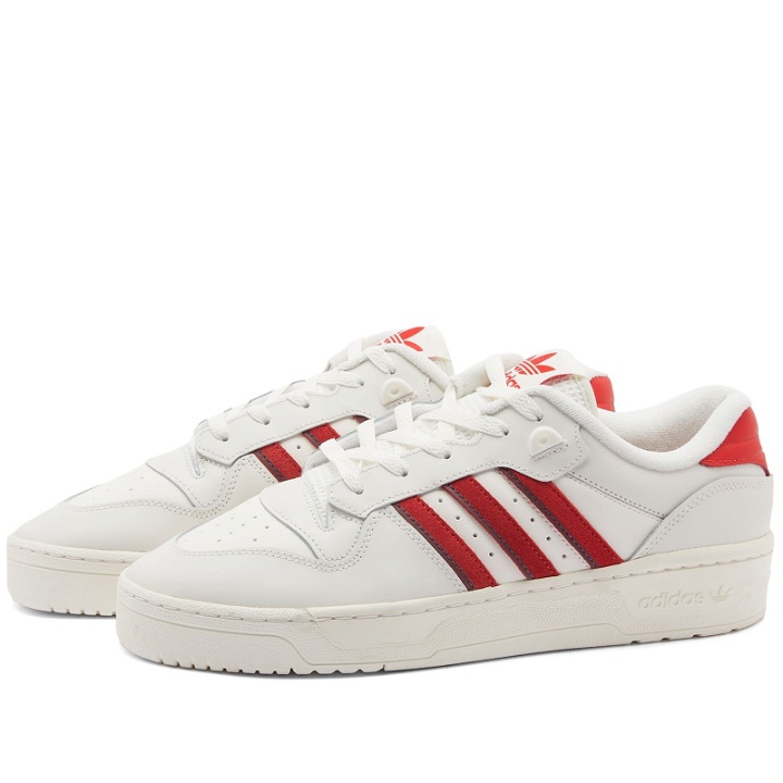 Photo: Adidas Men's Rivalry Low Sneakers in Cloud White/Red