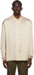 Ahluwalia Beige Silk Braid Shirt
