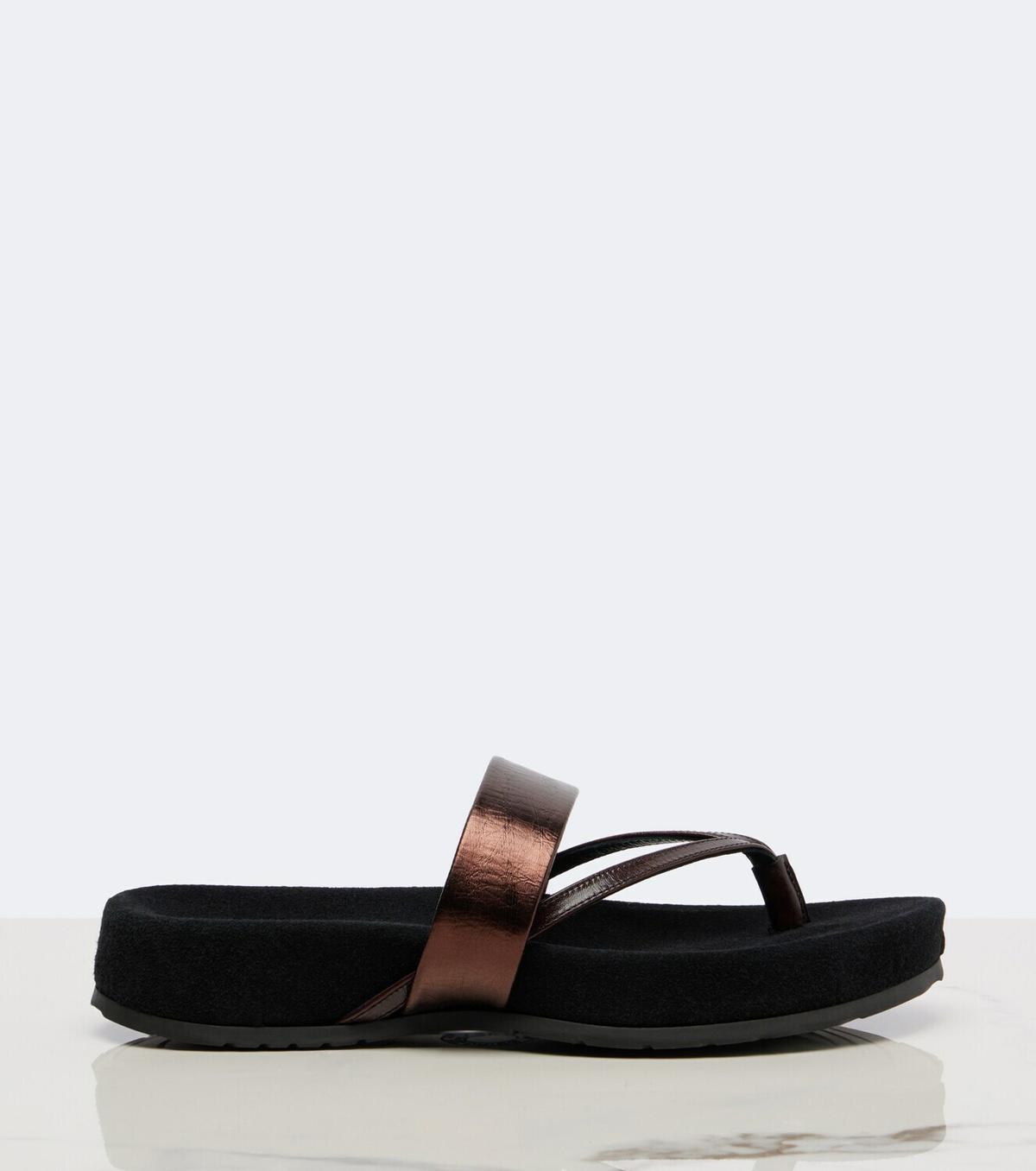 Dries Van Noten Metallic leather thong sandals