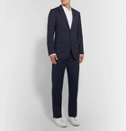 Gabriela Hearst - Navy Martin Slim-Fit Checked Wool Trousers - Blue