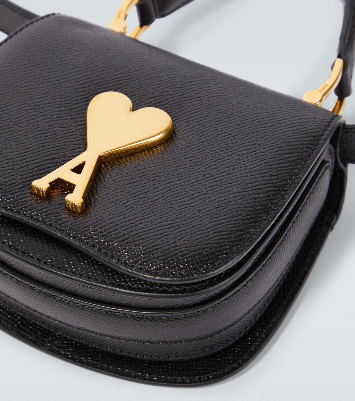 ショルダーバッグ・ポシェット AMI PARIS LEATHER BAG WITH LOGO Black Full Grain Leather Bag Paris Paris | AMI PARIS US